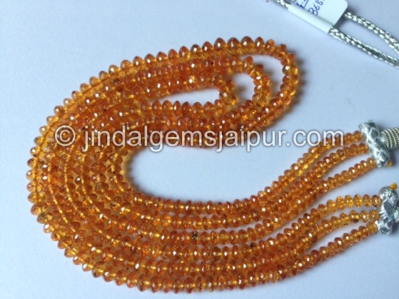 Fanta Spessartite Far Faceted Roundelle Shape Beads